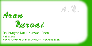 aron murvai business card